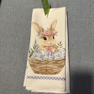 Floral Bunny Tea Towel